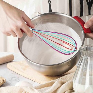 Набір силіконових вінчиків (2 шт.) для кухні: вінчики для збивання, перемішування, приготування випічки