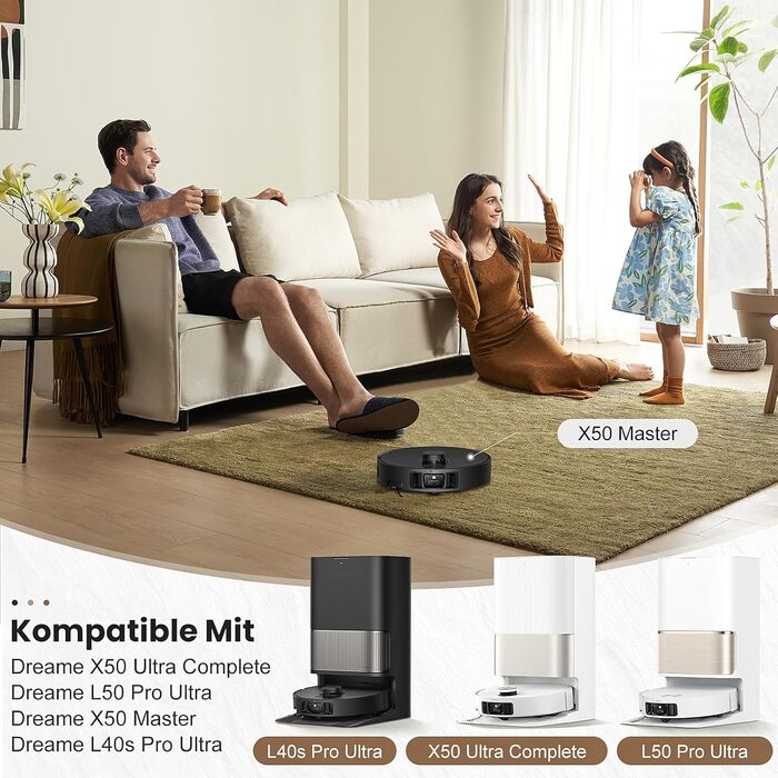 Набір аксесуарів для робота-пилососа Dreame L20 Ultra: 2 основні щітки, 6 мішків для пилу, 4 серветки для миття, 4 HEPA-фільтри, 4 бічні щітки, 1 щітка для чищення