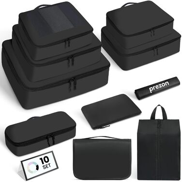 Органайзери для валізи Prezon - набір 8 шт., легкі, чорні