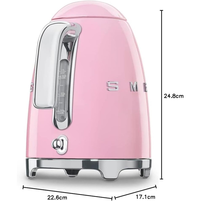 Електричний чайник Smeg KLF03PKEU 1.7L Rose - Стильний дизайн, антикальфільтр, автоматичне відключення