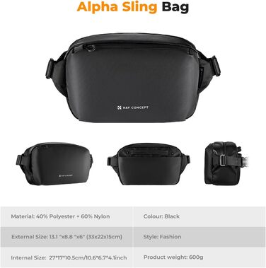 Рюкзак для камери K&F Concept, сумка через плече, фотосумка, чорний (M)