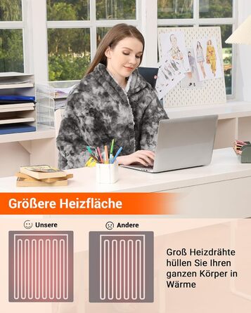 Електрична ковдра LinTimes з автовимкненням, 6 температурних режимів, 180 x 130 см, сіра