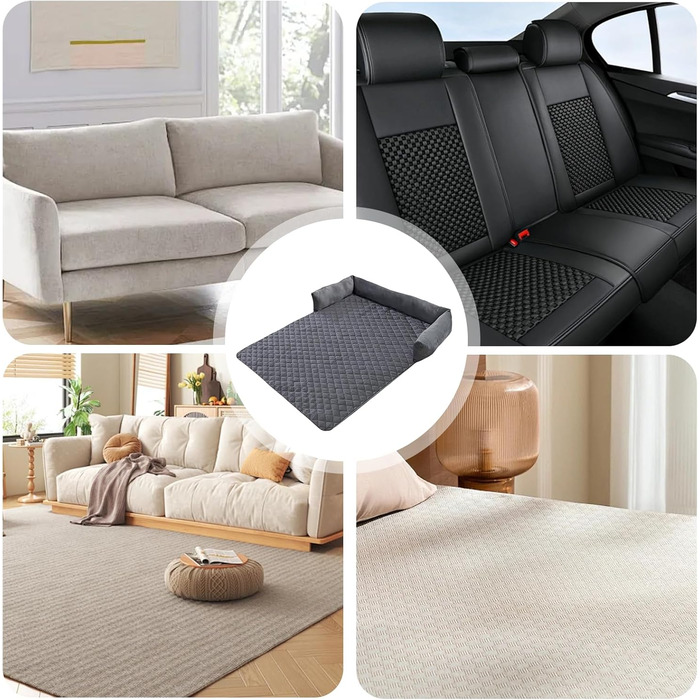 М'яке ліжко для собак, захист дивану, лежанка для собак, плюшеве ліжко, килимок для собак, тепле ліжко для великих, середніх та маленьких собак 75х75 см