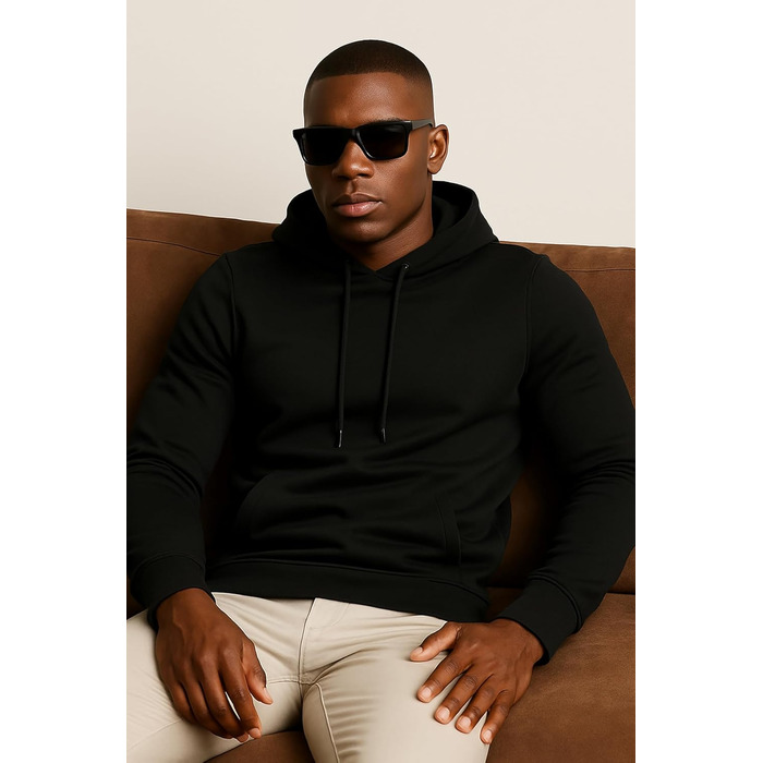 Худі Leif Nelson Slim Fit для чоловіків, чорний: стильний капюшонний світшот для спорту та повсякденного носіння