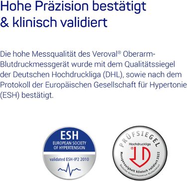 Тонометр Veroval на плече, м'яке вимірювання, клінічно перевірений, контроль положення манжети, виявляє порушення серцевого ритму, з програмним забезпеченням