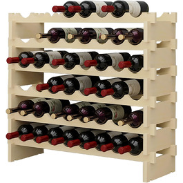 Bottle Rack Wine Rack Stackable Wine Racks 6-Tier Wine Storage for Wine Stand Bottle Holder Wine Storage Cabinet Made of Wood (48 Bottles)