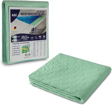 A&F Incontinence Pad 100x135 (Pack of 1) - 4 Layers - Up to 26280ml/m² Absorbency - Washable Patient Underpad - Washable Incontinence Pad - Mattress Cover Suitable for Adults Bed