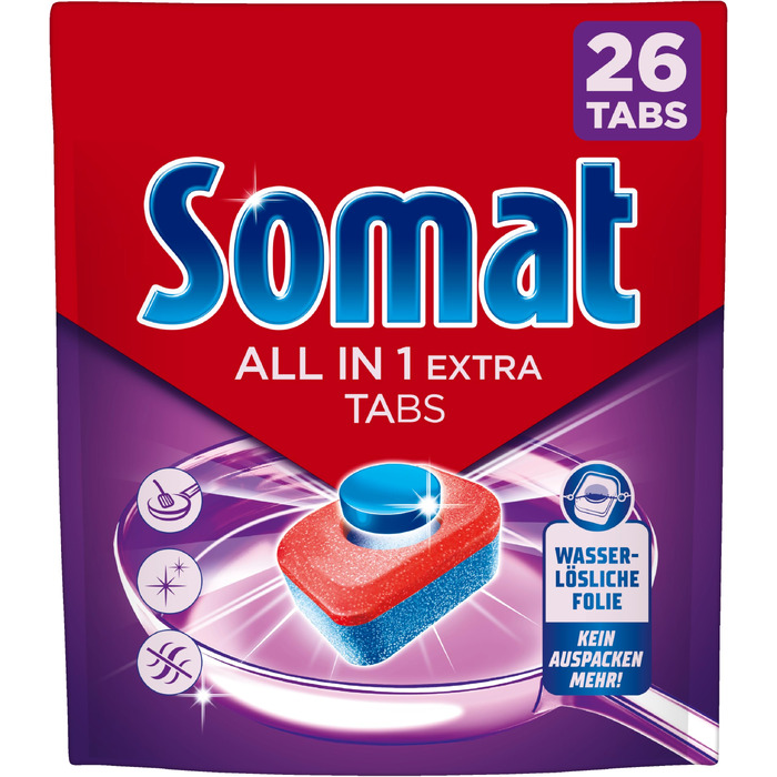 Таблетки для посудомийних машин Somat All in 1 Extra, для блискучого очищення (92 шт)
