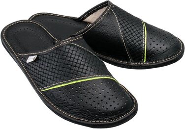 Чоловічі халати-домашні капці ESTRO M44, шкіряні, чорні, 44 EU