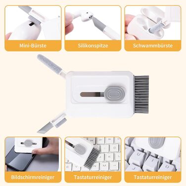 Органайзер для кабелів Ruonfash (2 шт.) + Набір для чищення клавіатури: для телефонів, навушників, ноутбуків, USB-кабелів, Power Bank