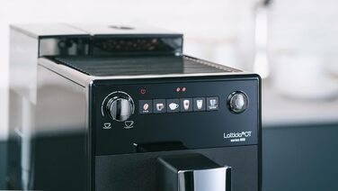 Melitta Latticia OT - Fully Automatic Coffee Machine with Milk System, Coffee Machine with Grinder for e.g. Coffee or Cappuccino, black