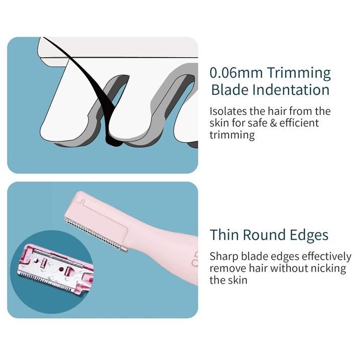 TOUCHBeauty Електричний тример для брів AG-815B (Рожевий) - прецизійний коректор з гребенем, бездротовий, для жінок