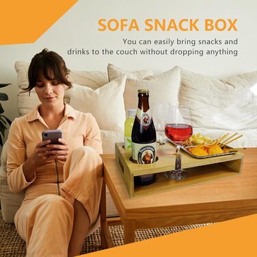 Couch Bar, Couchbar Sofa, Couchbar Snackbox, Wine Holder for Couch, Couchbar - Sofa Table - Wine Rack - Snack Bowl - Snack Holder - Couch Butler