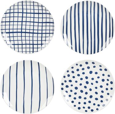 Набір посуду Gibson Home Oslo, 16 предметів (сервіз на 4 особи), білий з блакитним декором