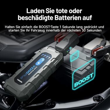 Powerbank TOPDON JS3000 для запуску двигуна, 24000mAh, 2200A, для бензинових (9.0L) та дизельних (7.0L) двигунів, з EVA-чохлом