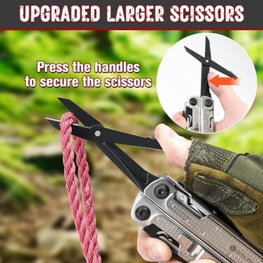 BIBURY Multitool Pliers, Stainless Steel Multi Tool with Improved Wire Cutter & Screw Driver, Folding Self-Locking Multitools with Nylon Pouch for Camping, Hiking, Survival, Gift for Men, Dad