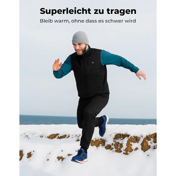 Обогреваемая жилетка KEMIMOTO с функцией App, для мужчин и женщин, с аккумулятором 10000mAh, 4 зоны обогрева, для мотоциклов, рыбалки, катания на лыжах, черный L