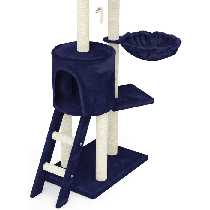 Дерев'яний кігтечка для котів Beltom® Kratzbaum 140 см, блакитний. Ігровий комплекс для котів, кігтеточка, ігровий центр