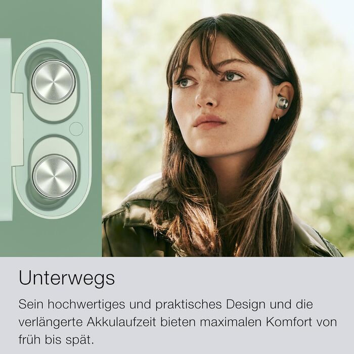 Навушники Bowers & Wilkins Pi5 S2 Sage Green: бездротові, з активним шумозаглушенням (ANC), Bluetooth, aptX, мікрофон