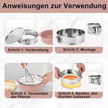 Форма для випічки Hikaproligt з нержавіючої сталі, Ø 26 см, кругла, з антипригарним покриттям та захистом від протікання, знімний дно, для чізкейків та тортів