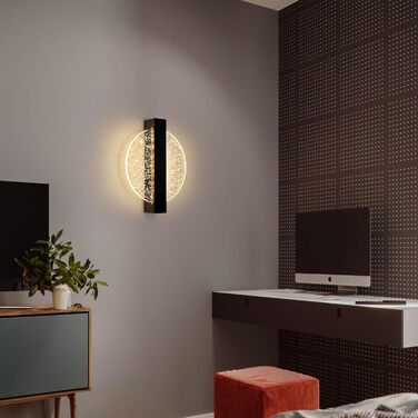 DELIPOP Настінне LED-світильник Wandleuchte, 12W, 3 кольори (тепле/холодне/нейтральне) світло, креативний дизайн, золото, для спальні, вітальні, коридору, сходи, чорний, 3000K
