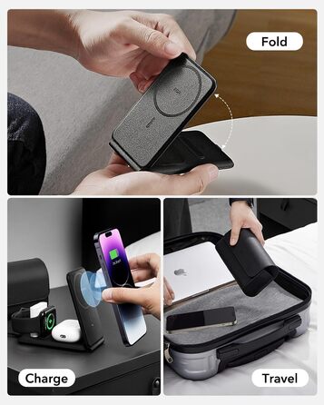 Зарядна станція 3-в-1 ESR для Apple Watch та iPhone з MagSafe, чорна