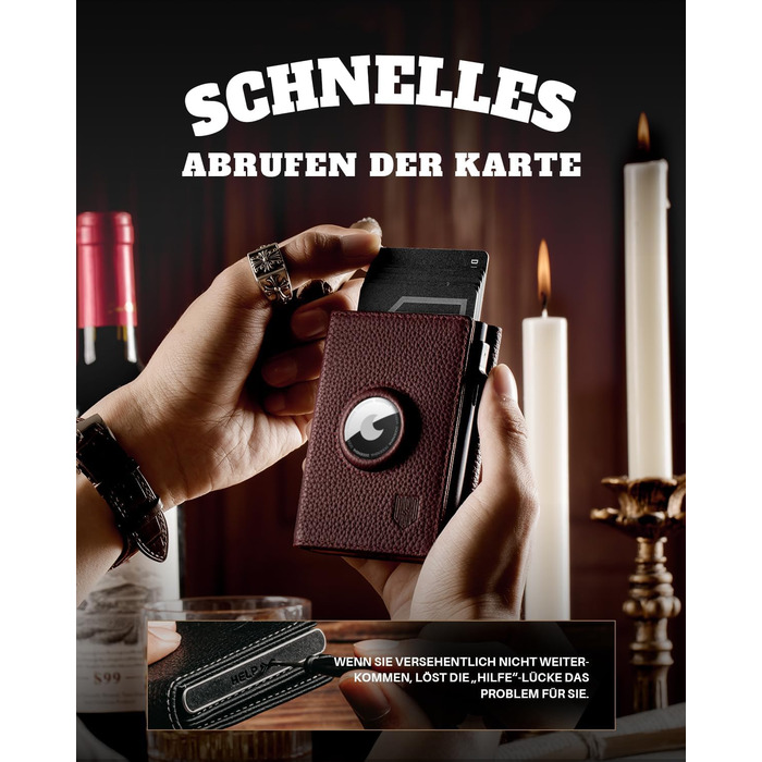 Чоловічий гаманець DODENSHA® MagSnap з RFID захистом та відділенням для AirTag, картхолдер, гаманець на 10+ карт, з відділенням для монет, фіолетовий (Lila-togo)