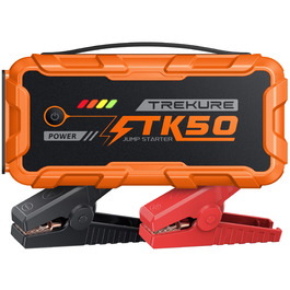 Powerbank для автомобіля 8000A Starthilfe (бензин/дизель 12.0L), 26800mAh, 12V пусковий пристрій з ліхтарем 800 люмен, 2xUSB, посилені кабелі, помаранчевий