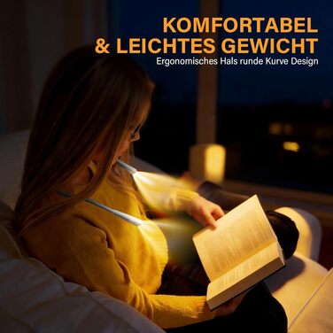 Ліхтарик для читання LED USB акумуляторний, диммер з 3 режимами, для рукоділля, ремонту, шиття, майстерні, риболовлі (білий, 1000mAh)