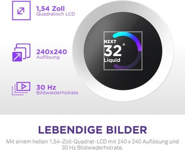 NZXT Kraken: Система водяного охолодження CPU з LCD-дисплеєм – 280 мм, Чорний