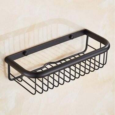 Shower caddy with oiled bronze finish, wall-mounted, bathroom shelf, storage holder for bath soap and shampoo, 30 cm length