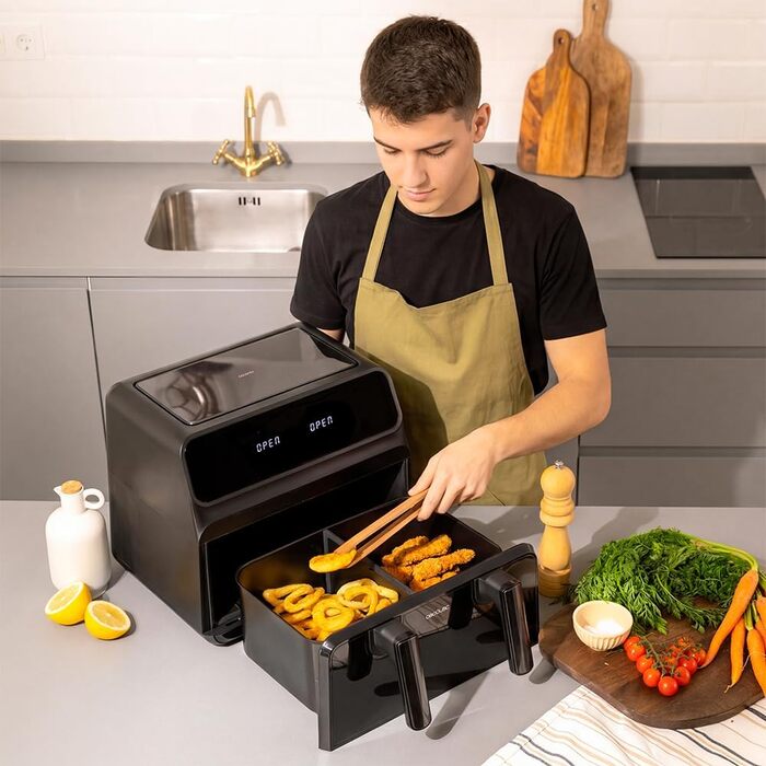 Фритюрниця Cecotec Cecofry Advance 9000 Window 9л, 2200 Вт, подвійна зона, з оглядовим вікном, чорна