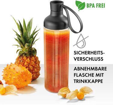 Блендер ZWILLING Smoothie Maker з пляшкою, 600 мл, 300 Вт, нержавіюча сталь/пластик, чорний