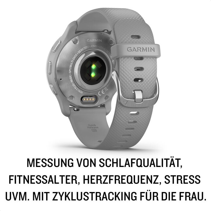 Розумний годинник Garmin Venu 2 Plus (сірий/сріблястий) – GPS, фітнес, AMOLED дисплей, 25+ видів спорту, Music Pay