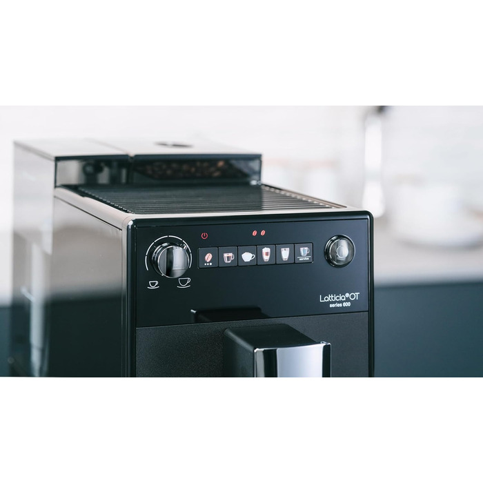 Melitta Latticia OT - Fully Automatic Coffee Machine with Milk System, Coffee Machine with Grinder for e.g. Coffee or Cappuccino, black