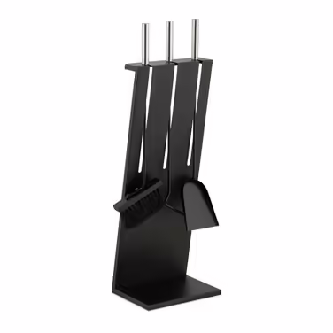Relaxdays 4-Piece Fireplace Set in Black