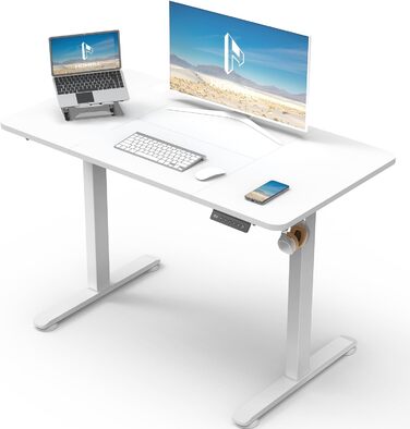 Регульований стіл Homall 100x60 см з USB-роз'ємом, комп'ютерний стіл для дому та офісу, ергономічний, білий