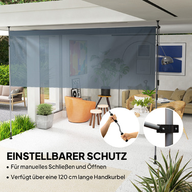 Outsunny Klemmmarkise mit Handkurbel höhenverstellbar Gelenkarmmarkise Markise ohne Bohren Sonnenschutz UV-beständig, inkl. Wandhalterung Sonnenmarkise 350 cm breit für Terrasse Balkon, Dunkelgrau | Aosom

Outsunny кляммерна маркіза з ручним приводом, рег