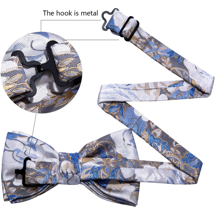 Краватка в клітинку Barry.Wang: комплект з краваткою, нагрудником та запонками. Класична смужка (блакитний/білий)