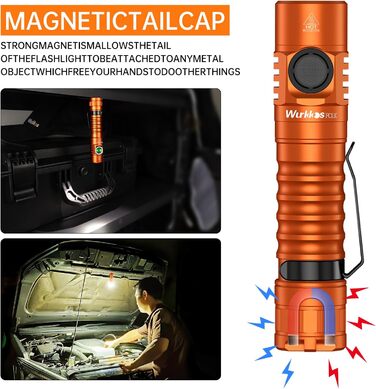 Wurkkos FC11-C LED ліхтарик: 1200 Люмен, USB-C, 90 CRI, 5000K, Магнітний корпус, перезаряджається