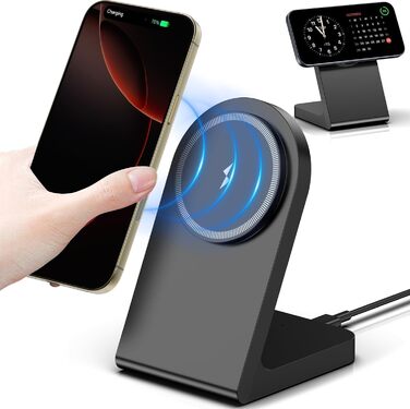 Бездротовий зарядний пристрій MagSafe, чорний (G230) - сумісний з iPhone 15, 14, 12, AirPods Pro 2, AirPods 3