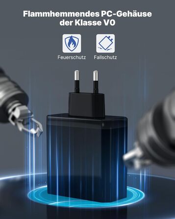 Зарядний пристрій USB 2 шт, 6 портів 33W QC 3.0 + USB 3.1A, мережевий адаптер для iPhone 16/15/14/13/12/11 Pro Max SE XR XS, iPad Pro, Samsung, смартфонів - Чорний