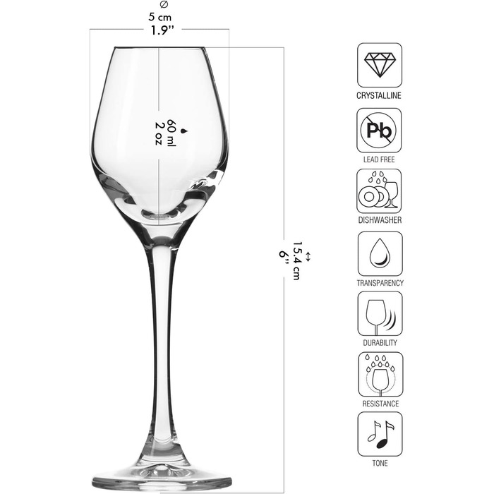 Набір келихів для шампанського Krosno Champagnergläser Set (6 шт.) 210 мл, Splendour, скло без свинцю, елегантний дизайн, для шампанського, просекко, святкові події