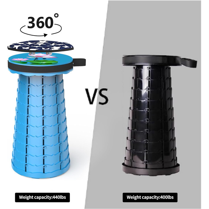 Зручний складаний стільчик Alevmoom з подушкою, для кемпінгу, подорожей та відпочинку на природі (200 кг)