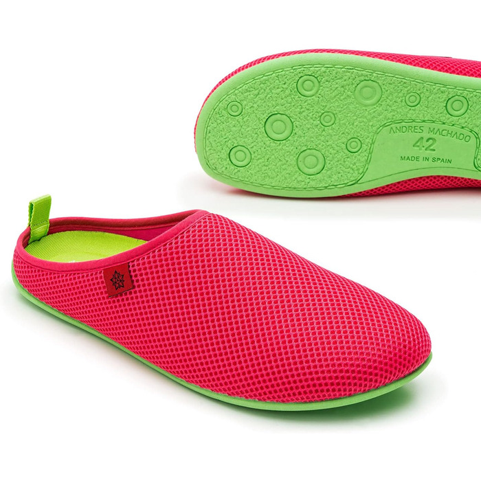 Чоловічі та жіночі тапочки Andrés Machado DYNAMIC SOMMER для дому на літо, дихаюча сітчаста структура, знімне устілка, розміри EU 37-50 (рожевий)
