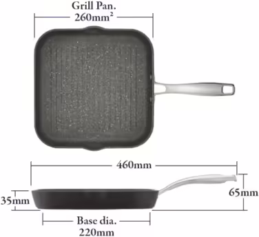 Stellar Rocktanium SP56 - Grill Pan with robust QuanTanium non-stick coating - dishwasher & oven-safe - induction-compatible - 10-year non-stick warranty - 26 cm