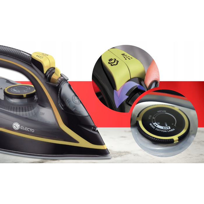 Парова праска Electo з керамічною підошвою, 3000 Вт, 380 мл, бежево-коричнева