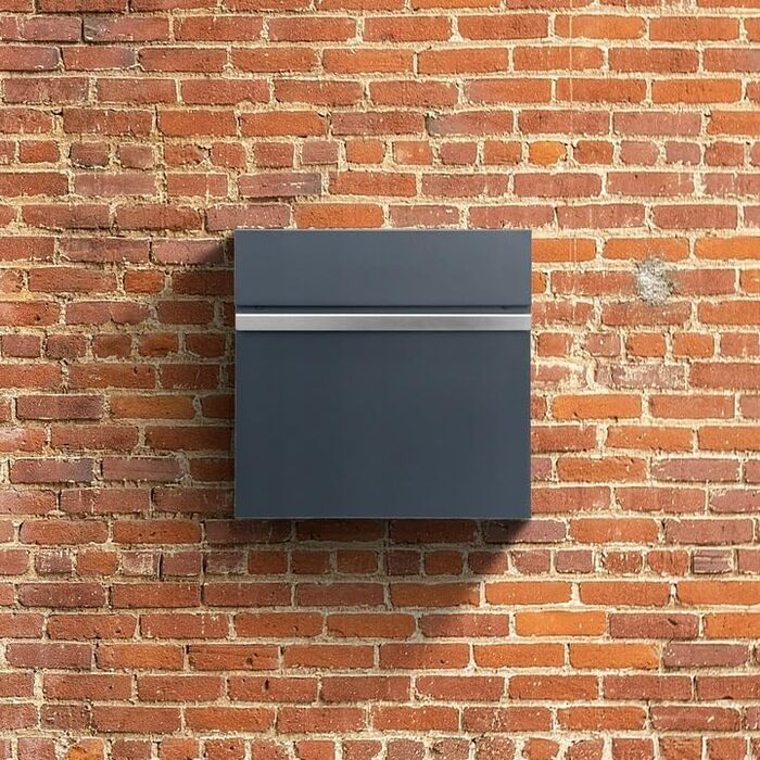 Поштова скринька настінна Anthrazit RAL 7016, велика (XXL) з можливістю гравіювання адреси та відділенням для газет