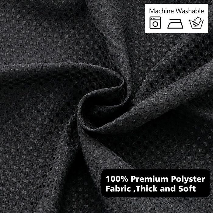 Штора для душу миюча текстильна поліестер 180x180 см чорна з кільцями (1 шт.)