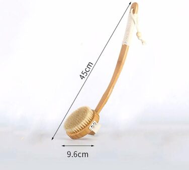 17.7-inch Bath and Body Brushes for Women, Boar Bristle, Long Handle, Bath Brushes, Back Scrubber for Shower for Men, Bamboo Shower Brushes